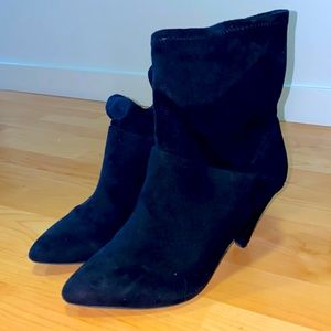Black suede booties